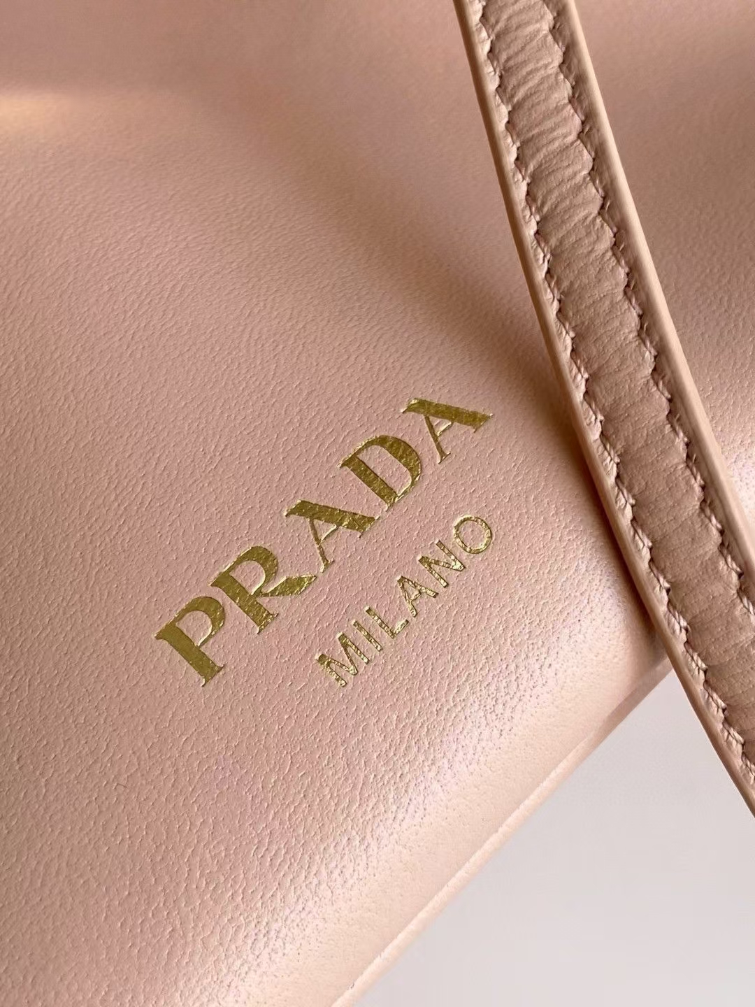 Prada Nude Pink Small Dada Nappa Leather Bag | Pleated Detail & Soft Modern Elegance