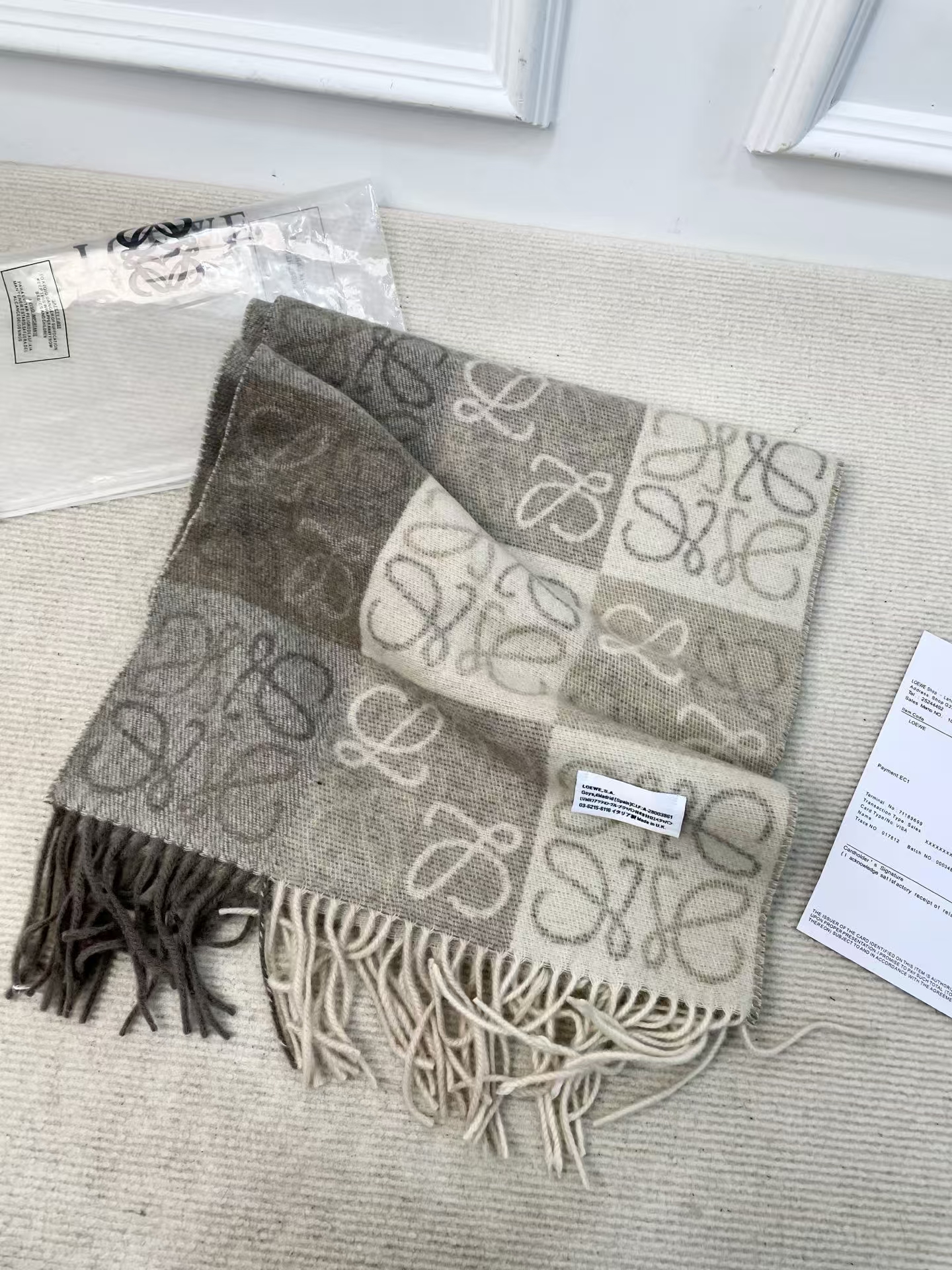 LOEWE Anagram Check Scarf