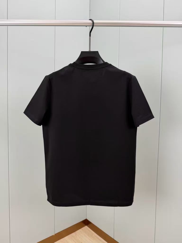 Black Burberry Cotton T-Shirt - Short Sleeve Crewneck Tee