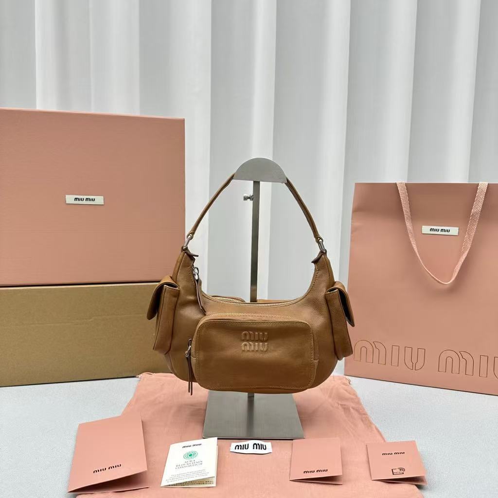 MIUMIU Pocket Nappa Leather Shoulder Bag