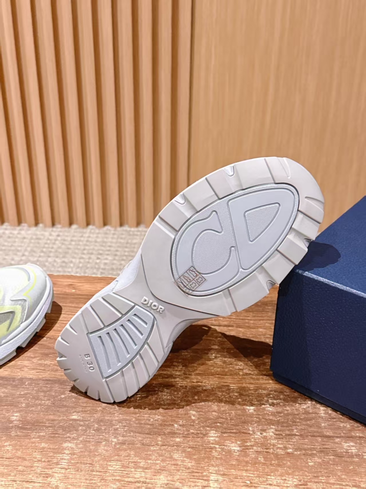 Christian Dior B30 Grey & Yellow Leather & Mesh Casual Sneaker