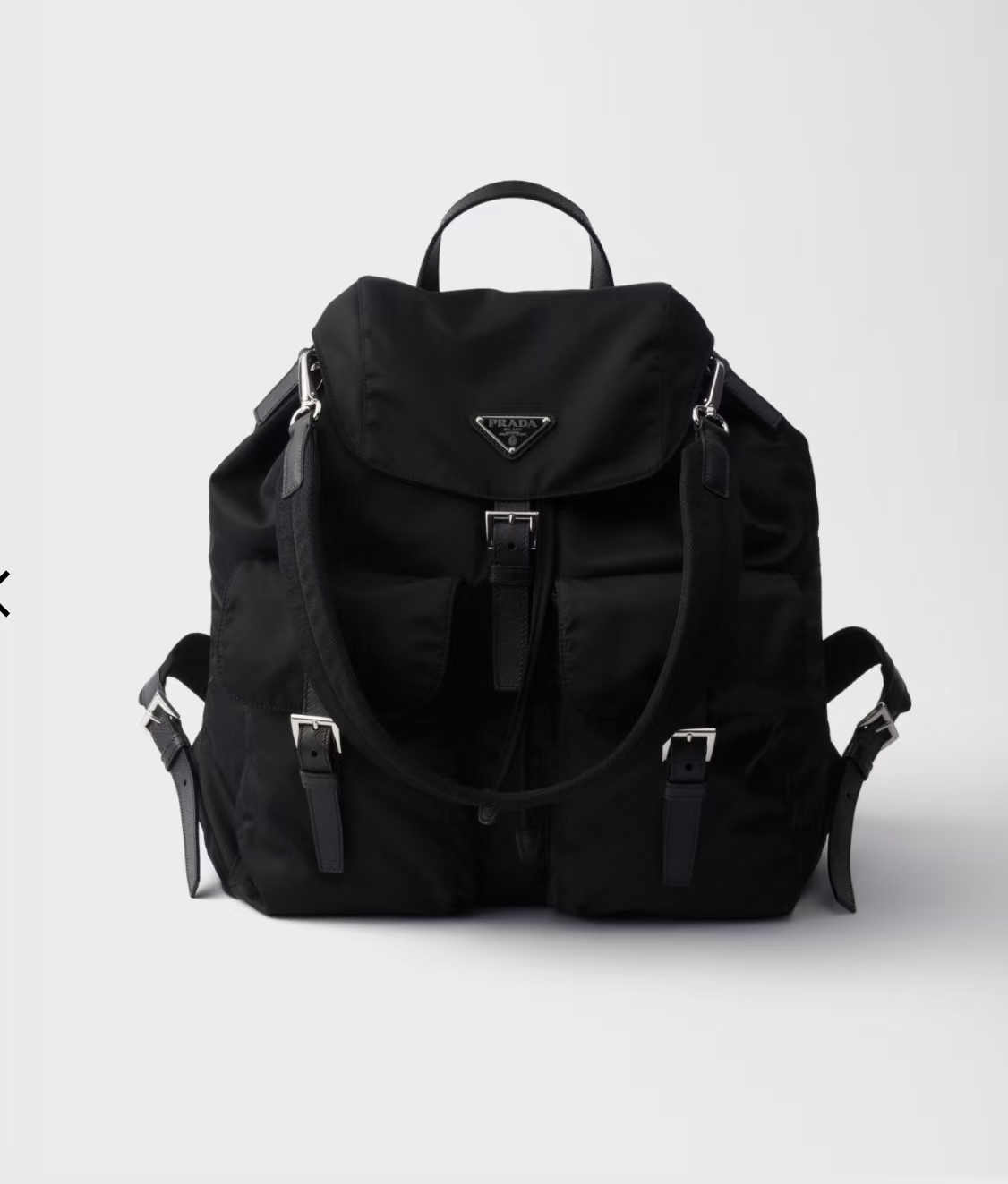 Prada Black Medium Re-Nylon Backpack | Deconstructed Urban Design, Saffiano Leather Trim