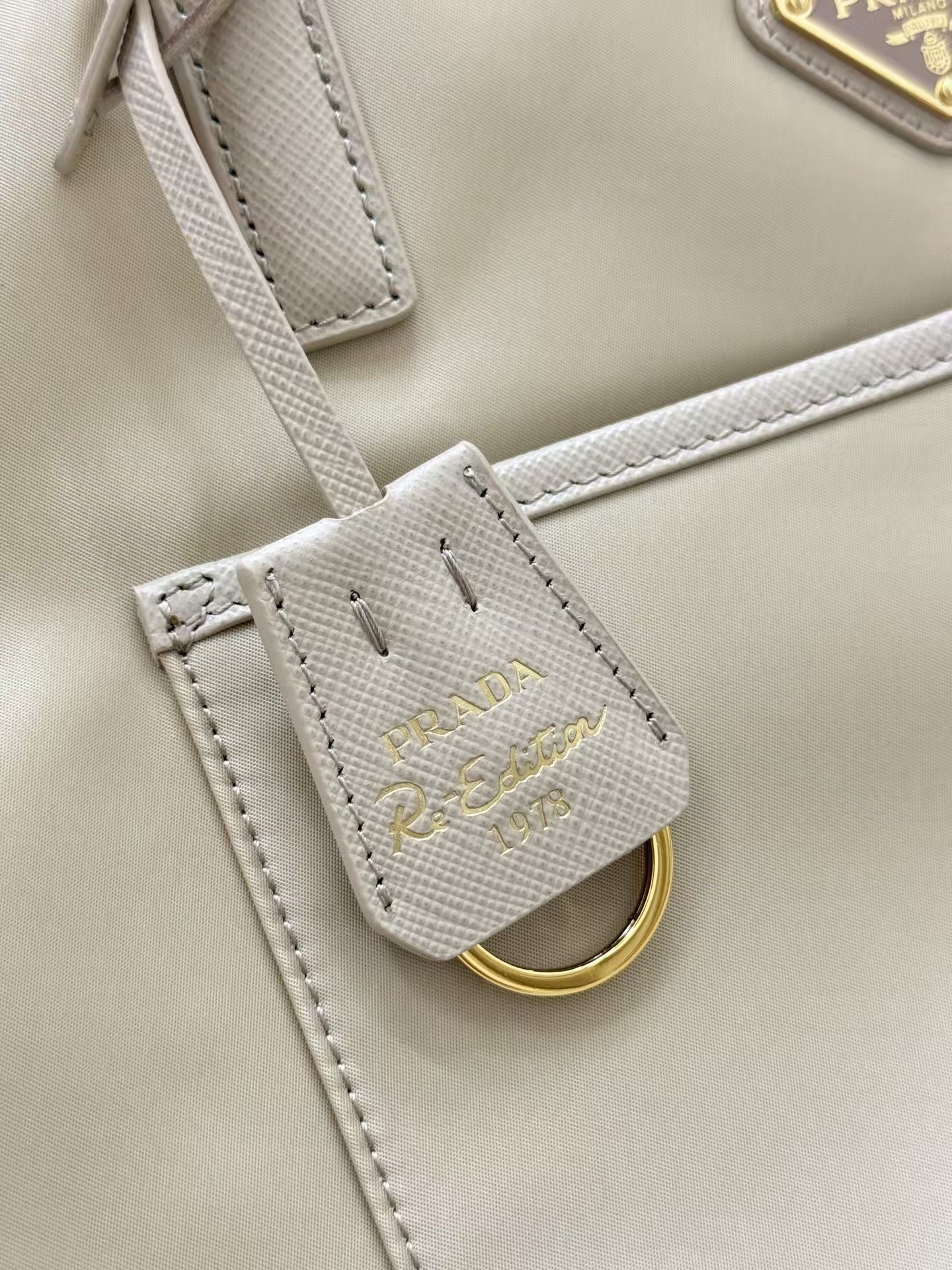 Prada Desert Yellow Re-Edition 1978 Medium Tote | Recycled Nylon & Saffiano Leather