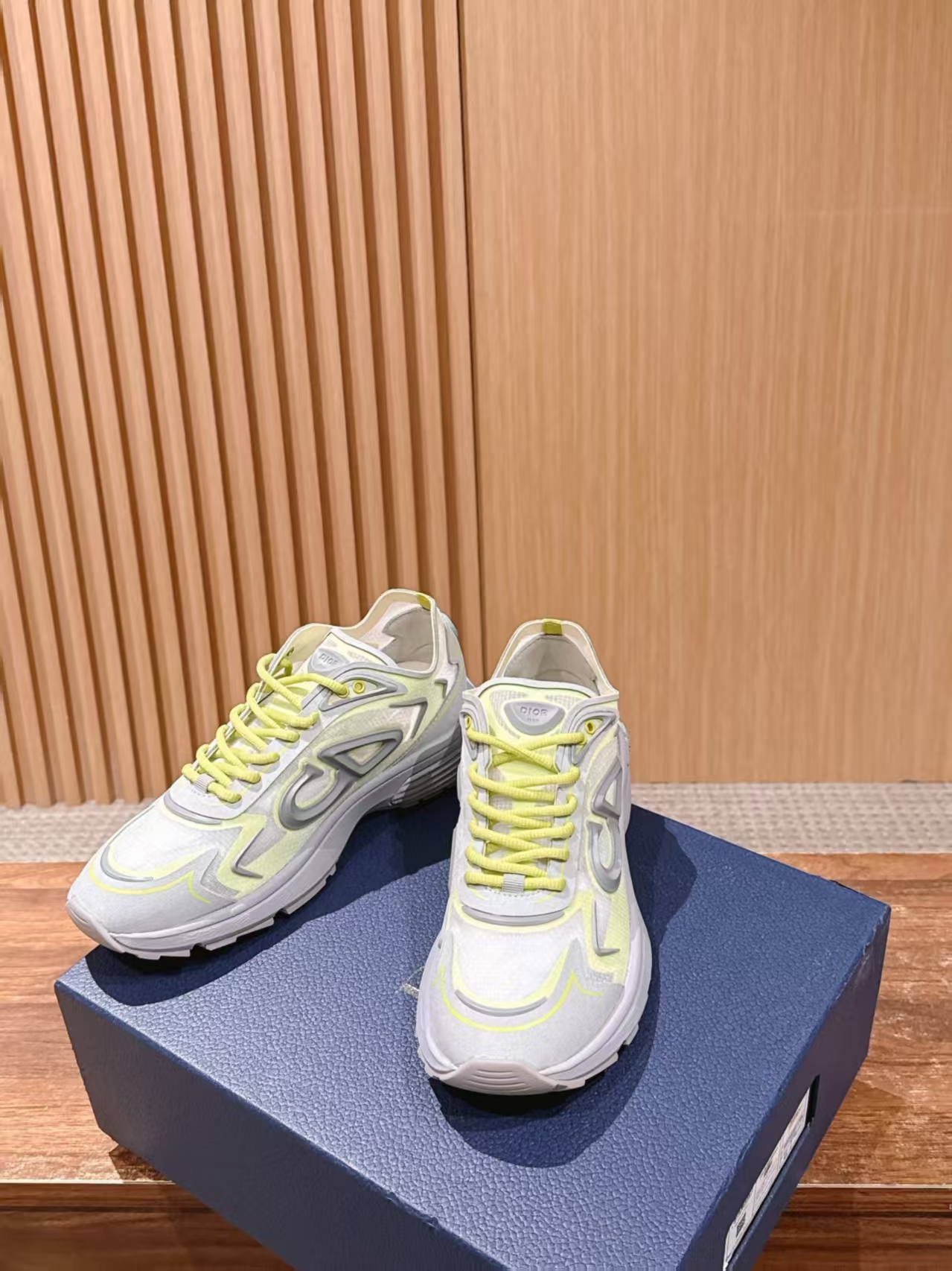 Christian Dior B30 Grey & Yellow Leather & Mesh Casual Sneaker