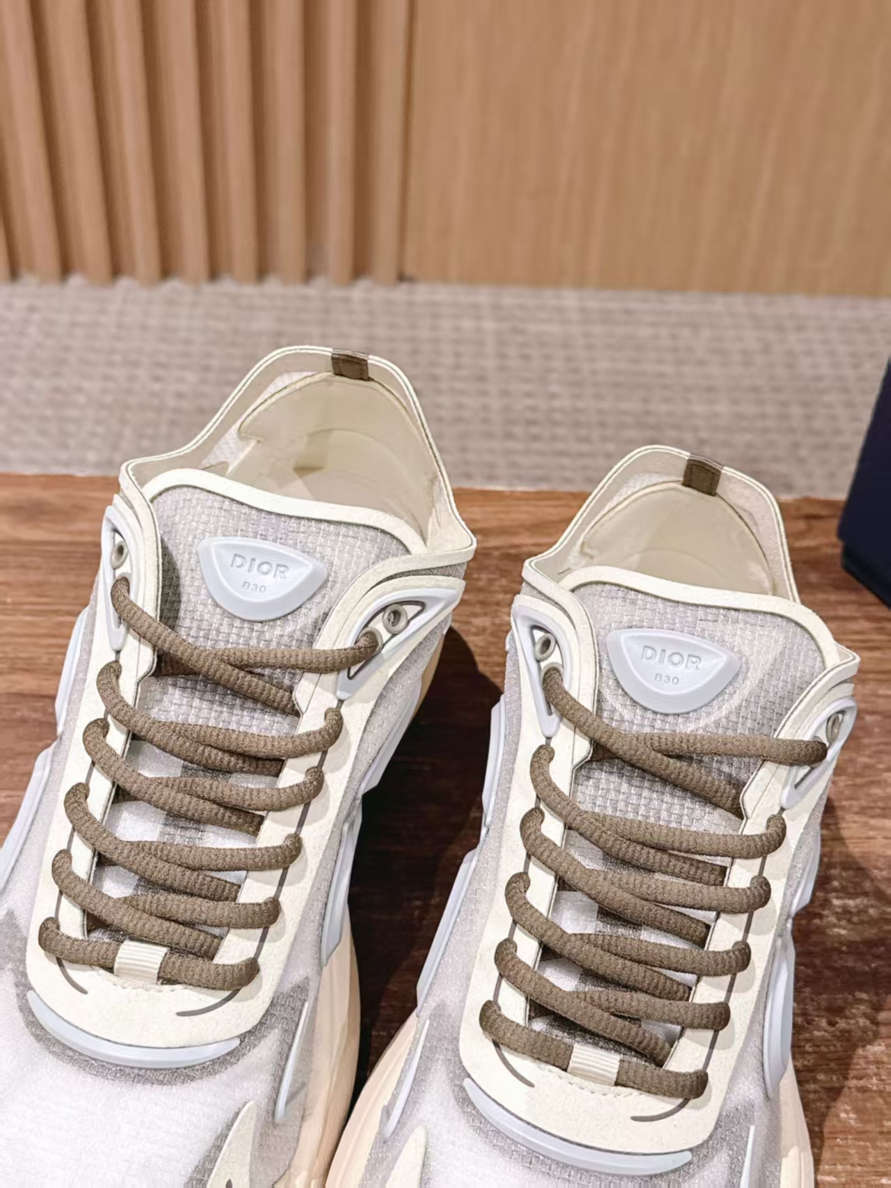 Christian Dior B30 Beige & Light Grey Leather & Mesh Casual Sneaker