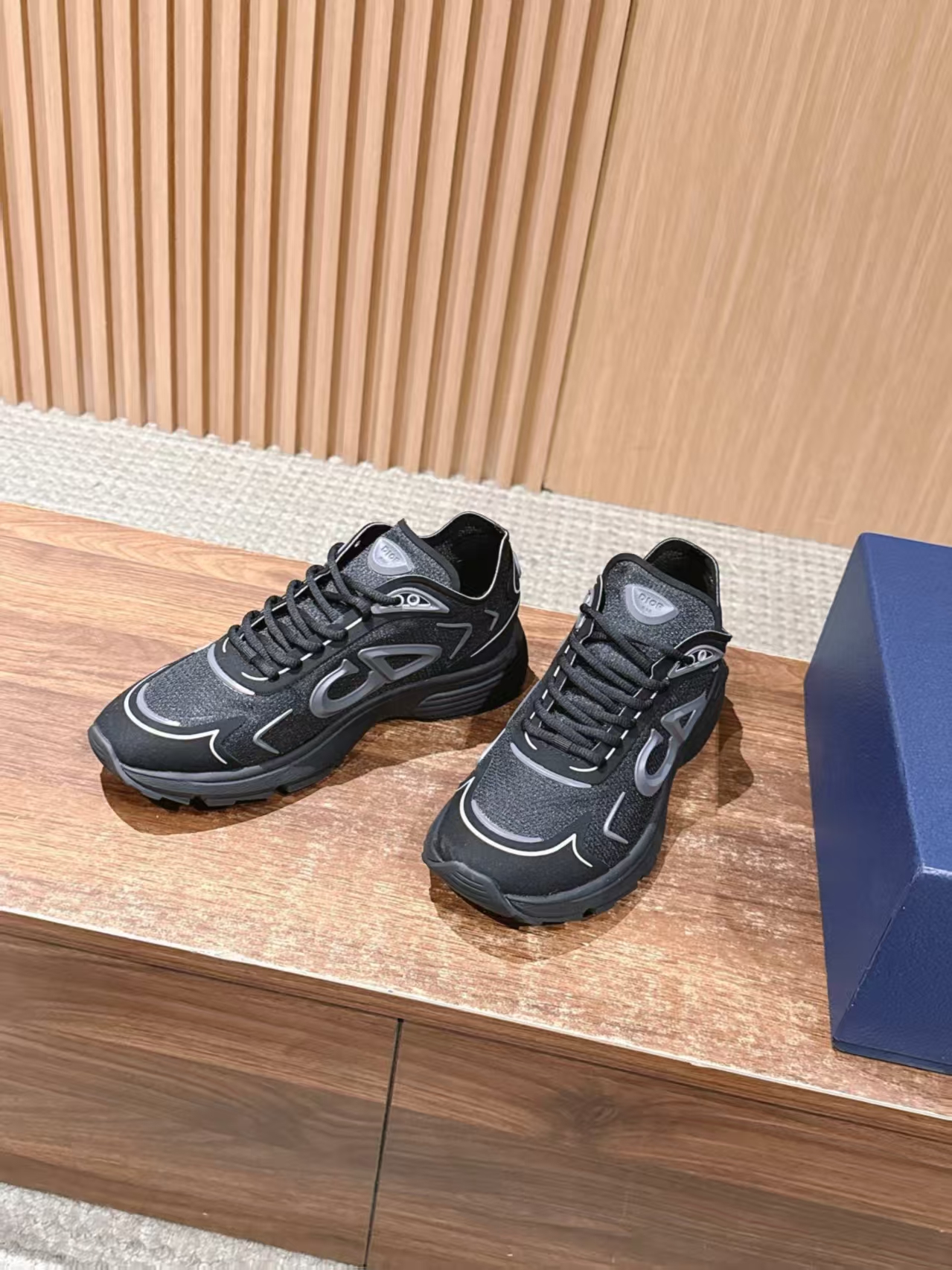 Christian Dior B30 Black Leather & Mesh Casual Sneaker