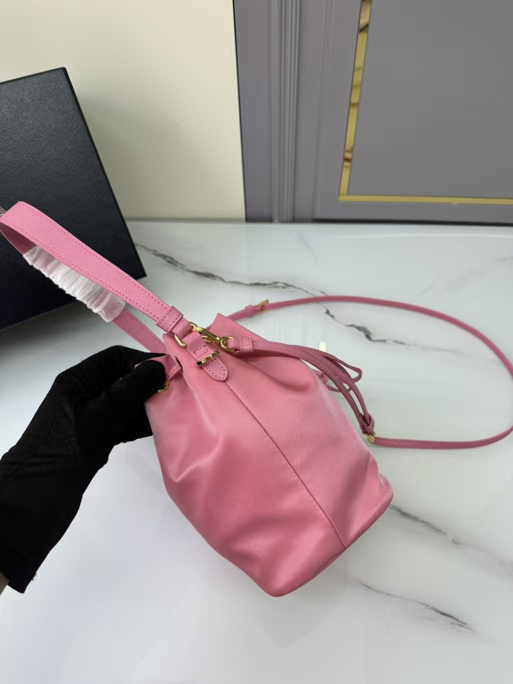 Prada Begonia Pink Re-Edition 1978 Re-Nylon Mini Bag | Iconic Barrel Silhouette & Soft Vintage Charm