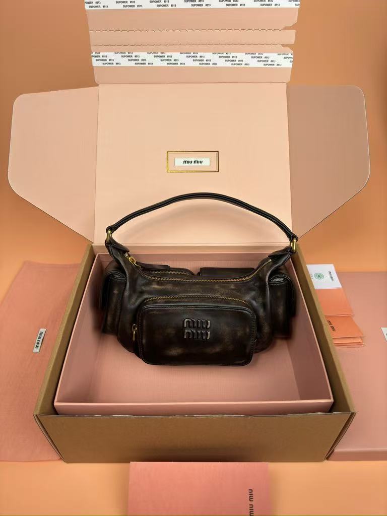 MIUMIU Pocket Nappa Leather Tote Bag