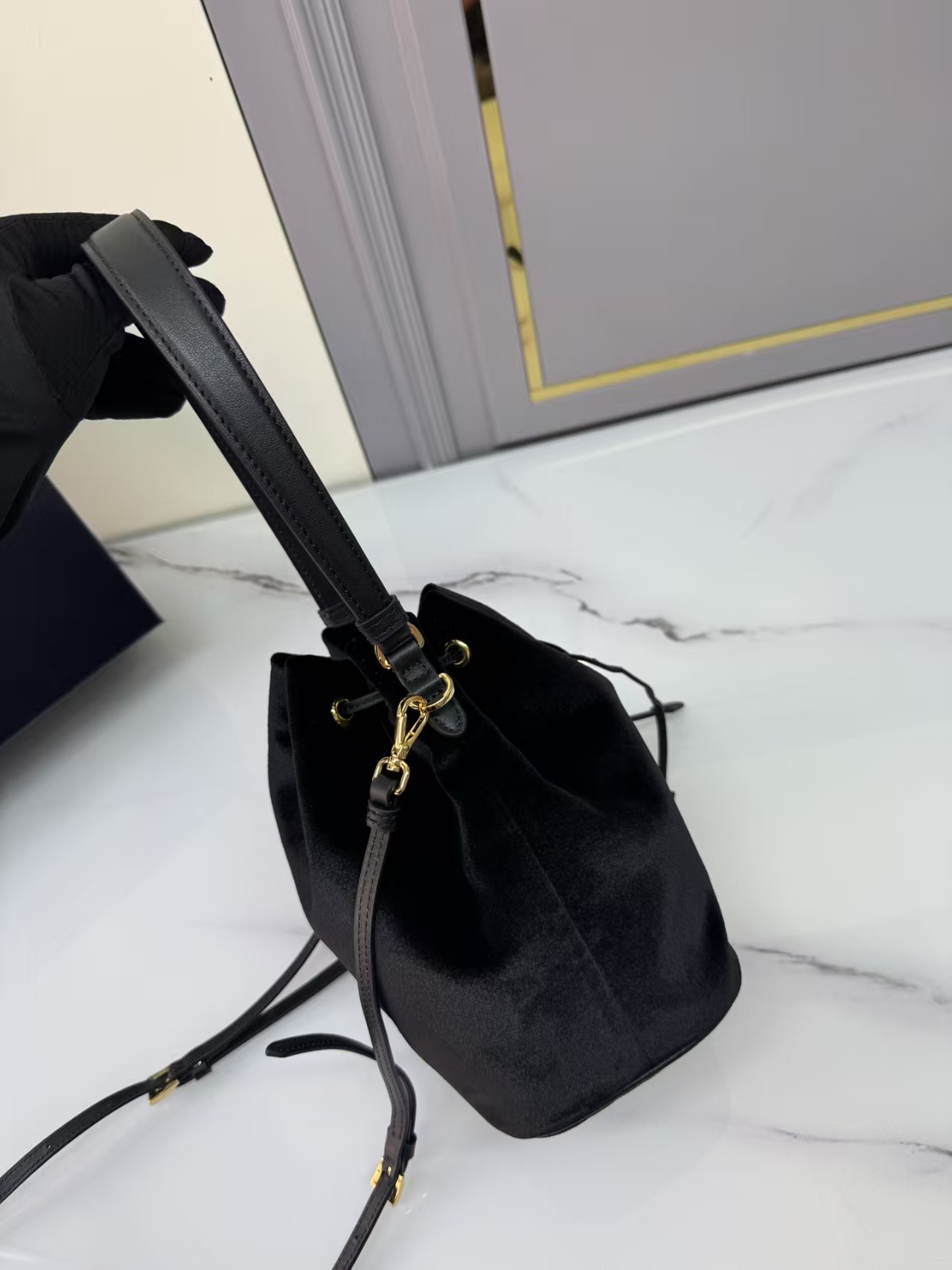 Prada Black Re-Edition 1978 Re-Nylon Mini Bag | Iconic Barrel Silhouette & Detachable Strap