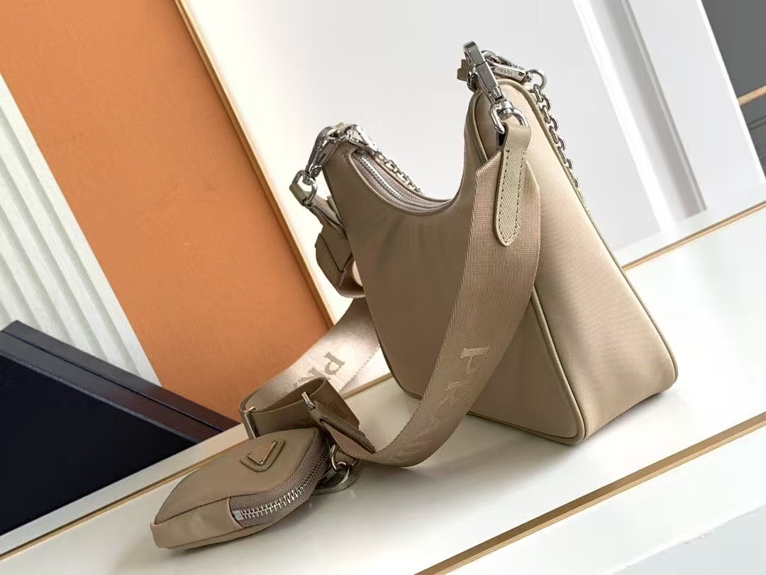 Prada Desert Yellow Re-Edition 2005 Three-in-One Bag | Re-Nylon, Detachable Pouch & Earth Tone