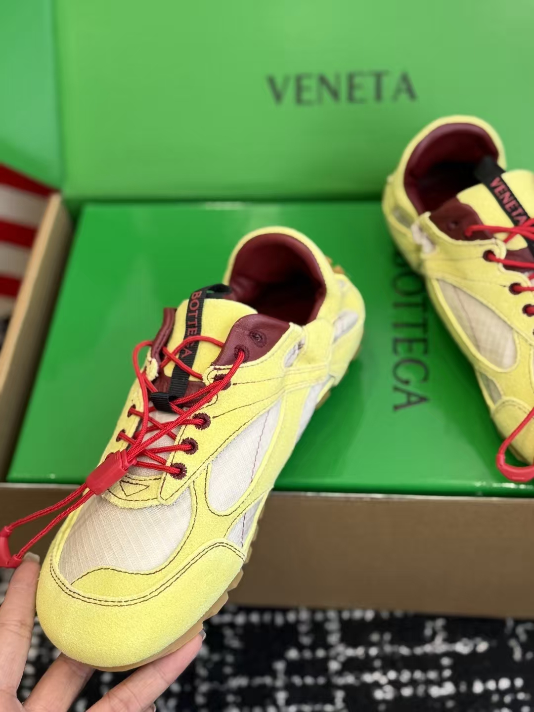 Bottega Veneta Spring-Summer Retro Sneaker in Yellow | Tech Nylon & Suede