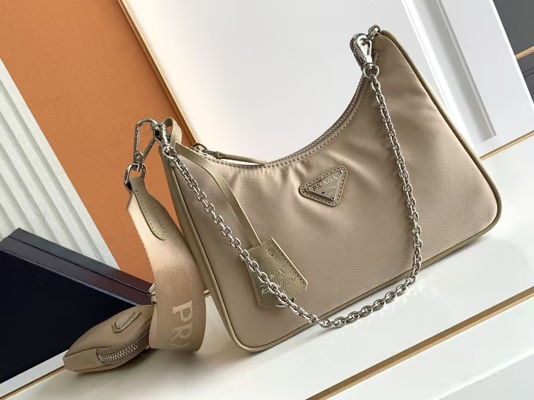 Prada Desert Yellow Re-Edition 2005 Three-in-One Bag | Re-Nylon, Detachable Pouch & Earth Tone