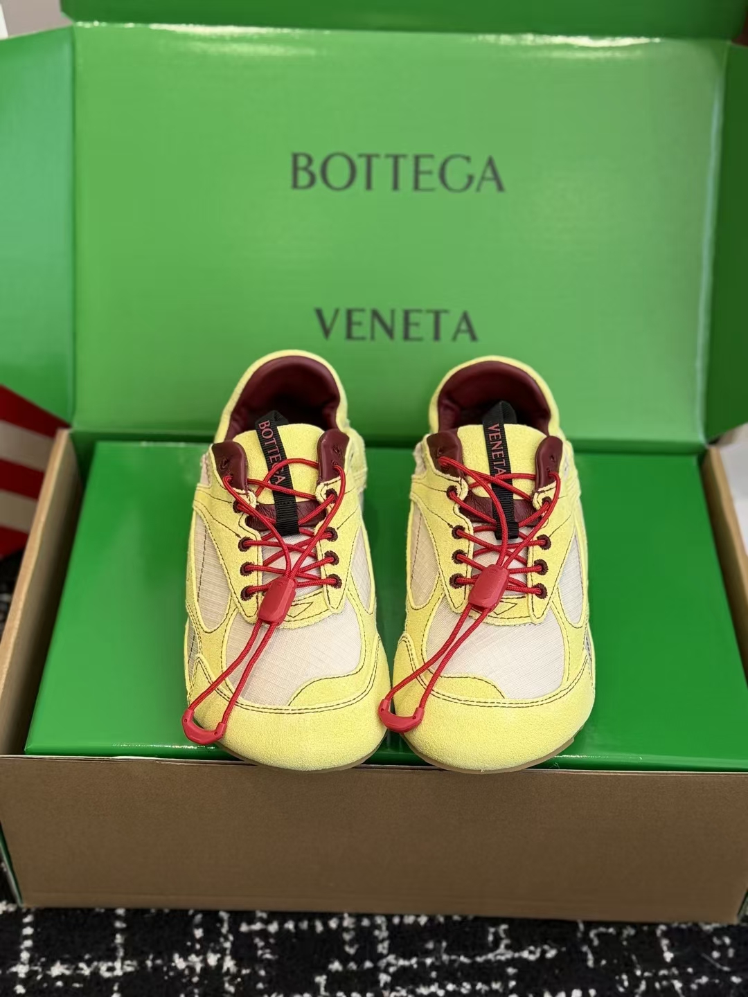 Bottega Veneta Spring-Summer Retro Sneaker in Yellow | Tech Nylon & Suede