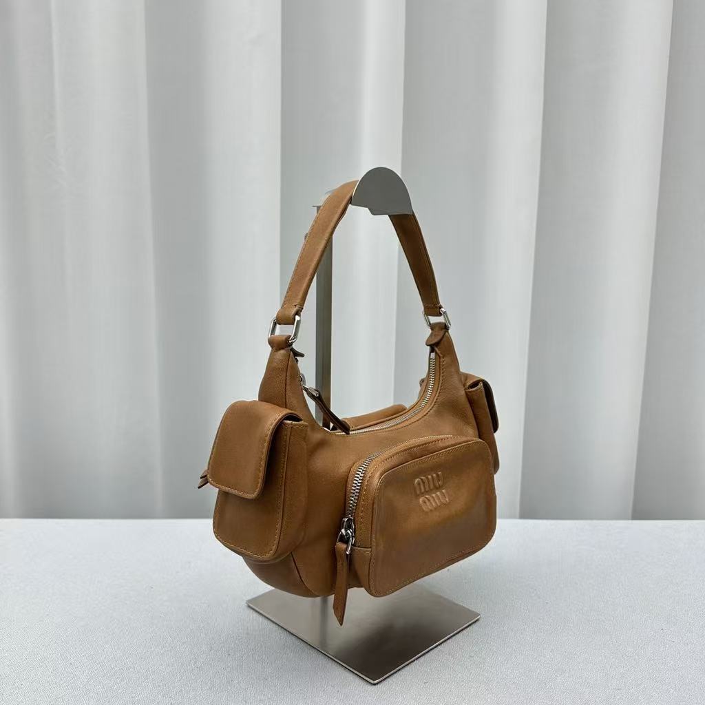 MIUMIU Pocket Nappa Leather Shoulder Bag