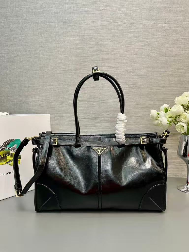 Prada Bonnie Large Leather Handbag
