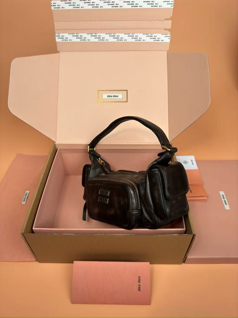 MIUMIU Pocket Nappa Leather Tote Bag