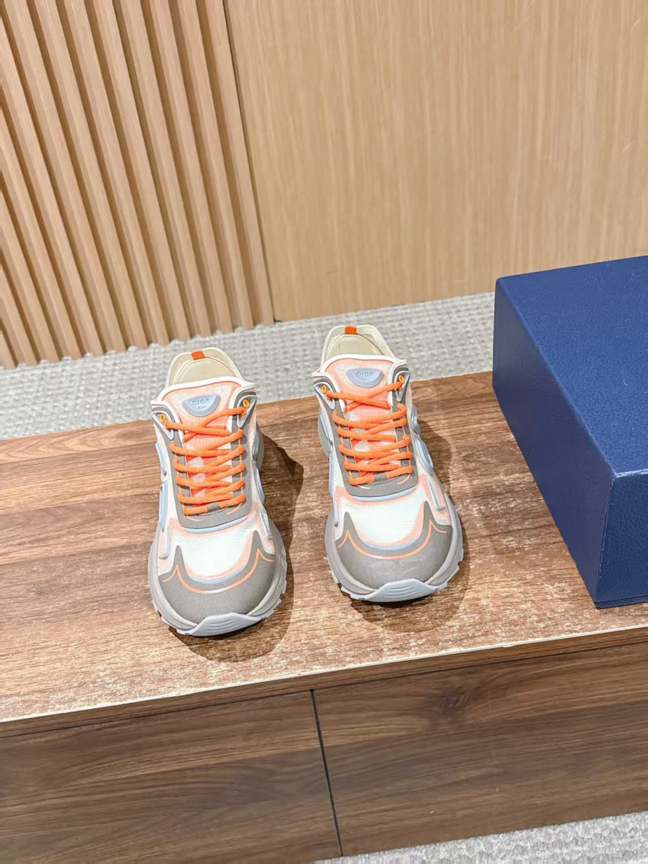 Christian Dior B30 Grey & Light Pink Leather & Mesh Casual Sneaker