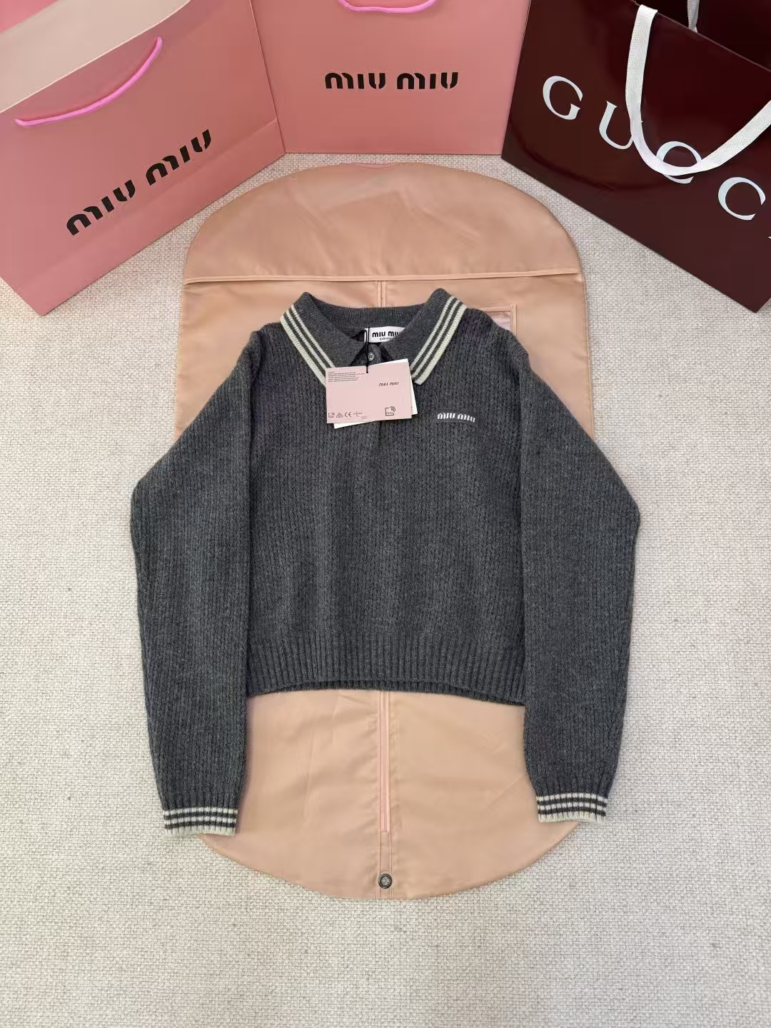 Miu Miu Wool-Cashmere Blend Polo Shirt