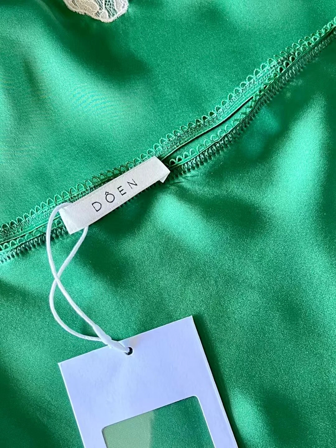 Women Doen Lace Satin High Waist A-line Midi Skirt