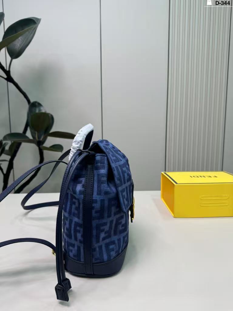 Fendi Navy Blue FF Jacquard Backpack