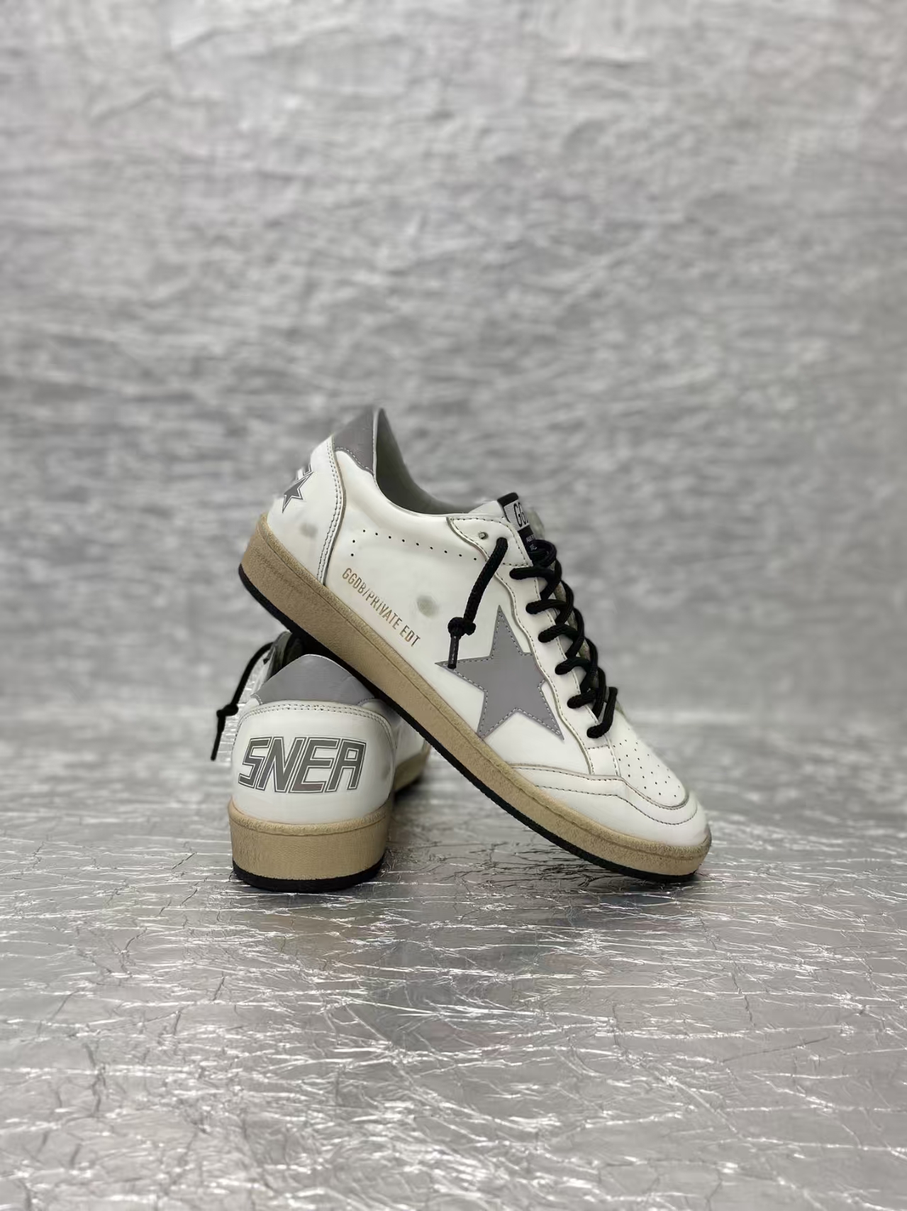 Golden Goose 'Super-Star' Sneakers | Brown, White & Grey Distressed Leather