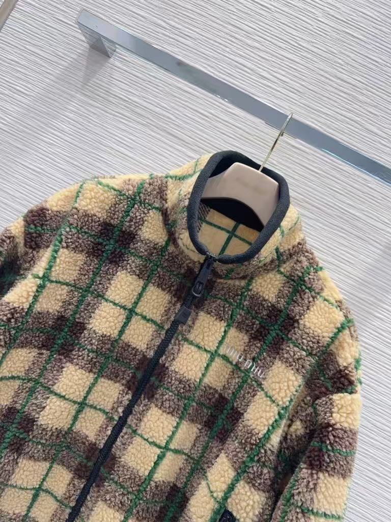 MIUMIU Check Teddy Jacket