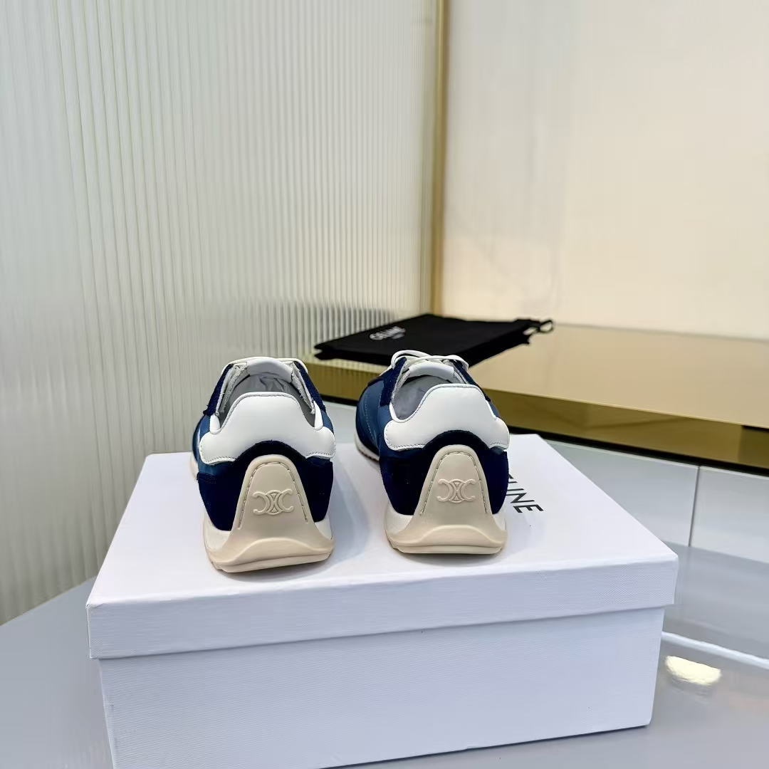 Celine Racer Sneakers in White, Navy & Blue | Urban Casual