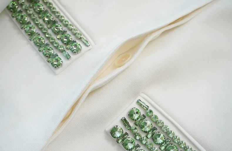 Women Veronica Beard Collared Rhinestone Long Sleeve Coat Top