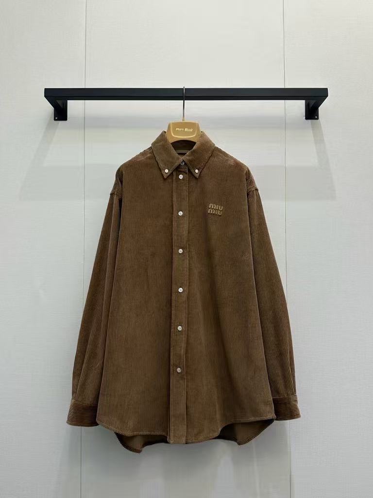 Miu Miu corduroy and suede shirt