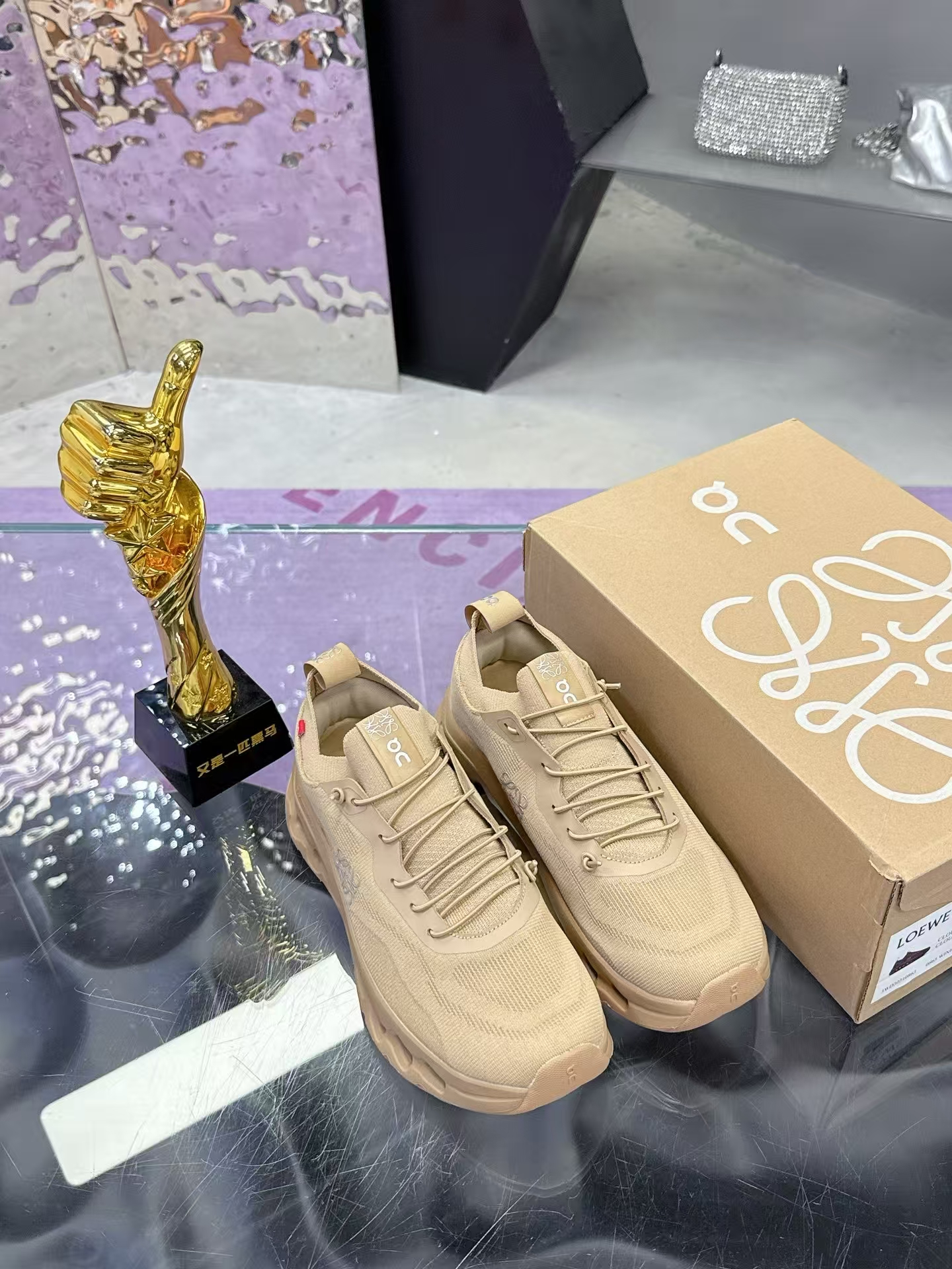 LOEWE On CloudTilt Sneakers in Khaki | Comfort Runner