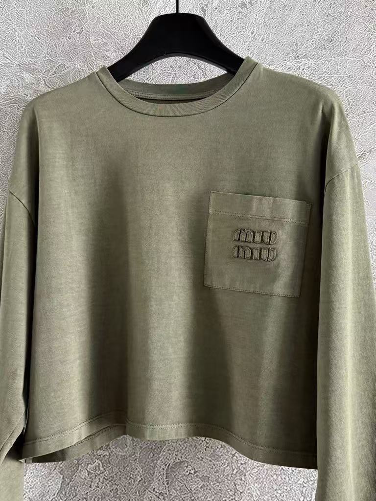 MIUMIU Ready-to-Wear Dyed Jersey T-Shirt