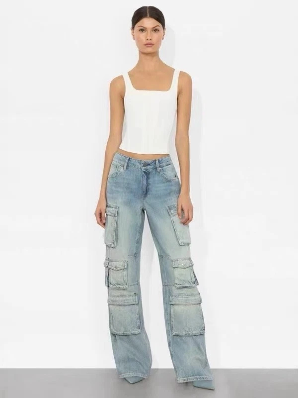 Alice + Olivia Womens Spring/summer Multi-pocket Handsome Long Ankle Pants