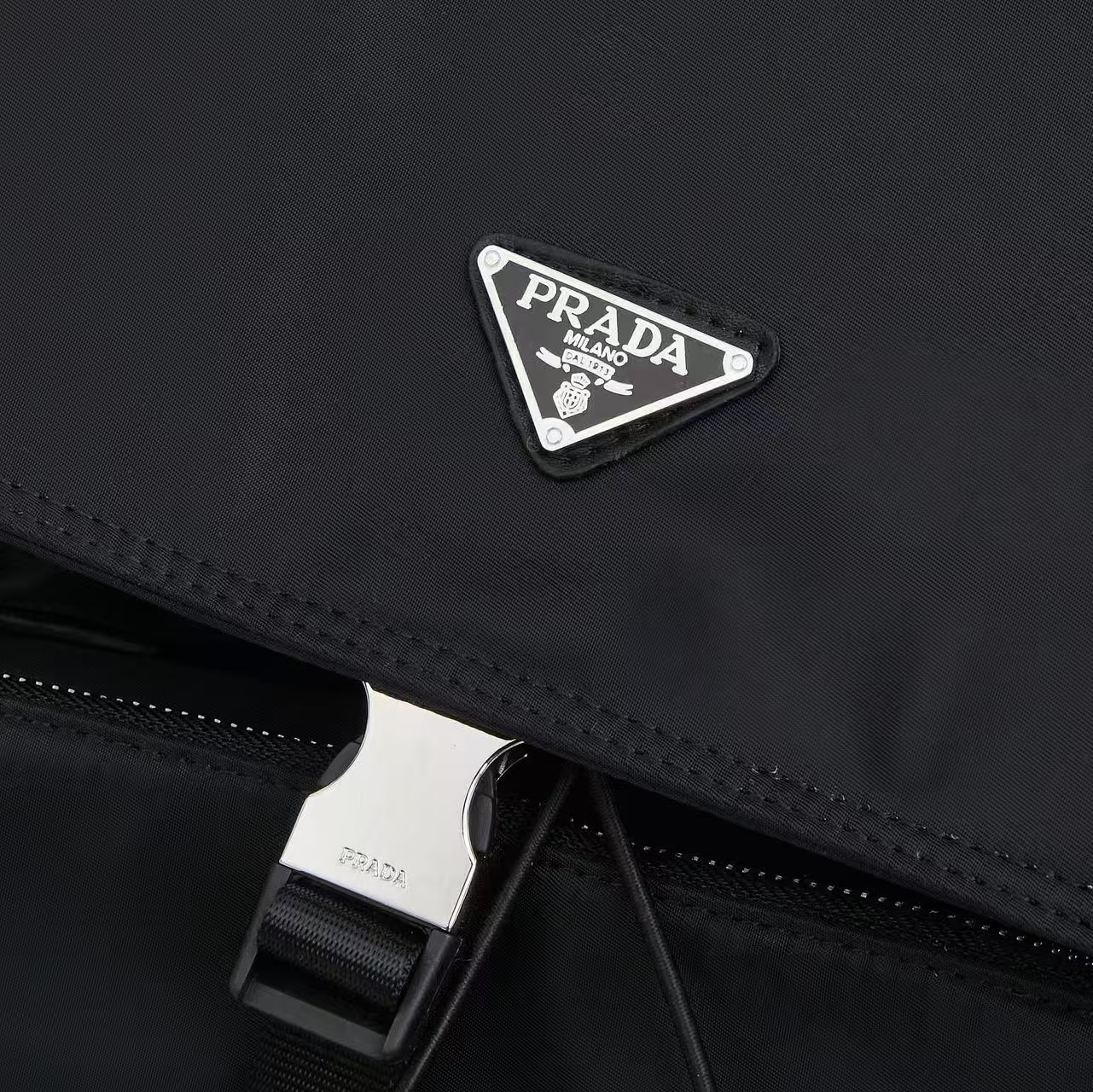Prada Explore Black Re-Nylon & Leather Backpack - Multi-Pocket, Detachable Handle