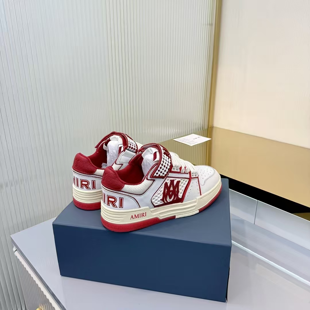 Amiri Sneaker in White & Red | Leather & Mesh Upper