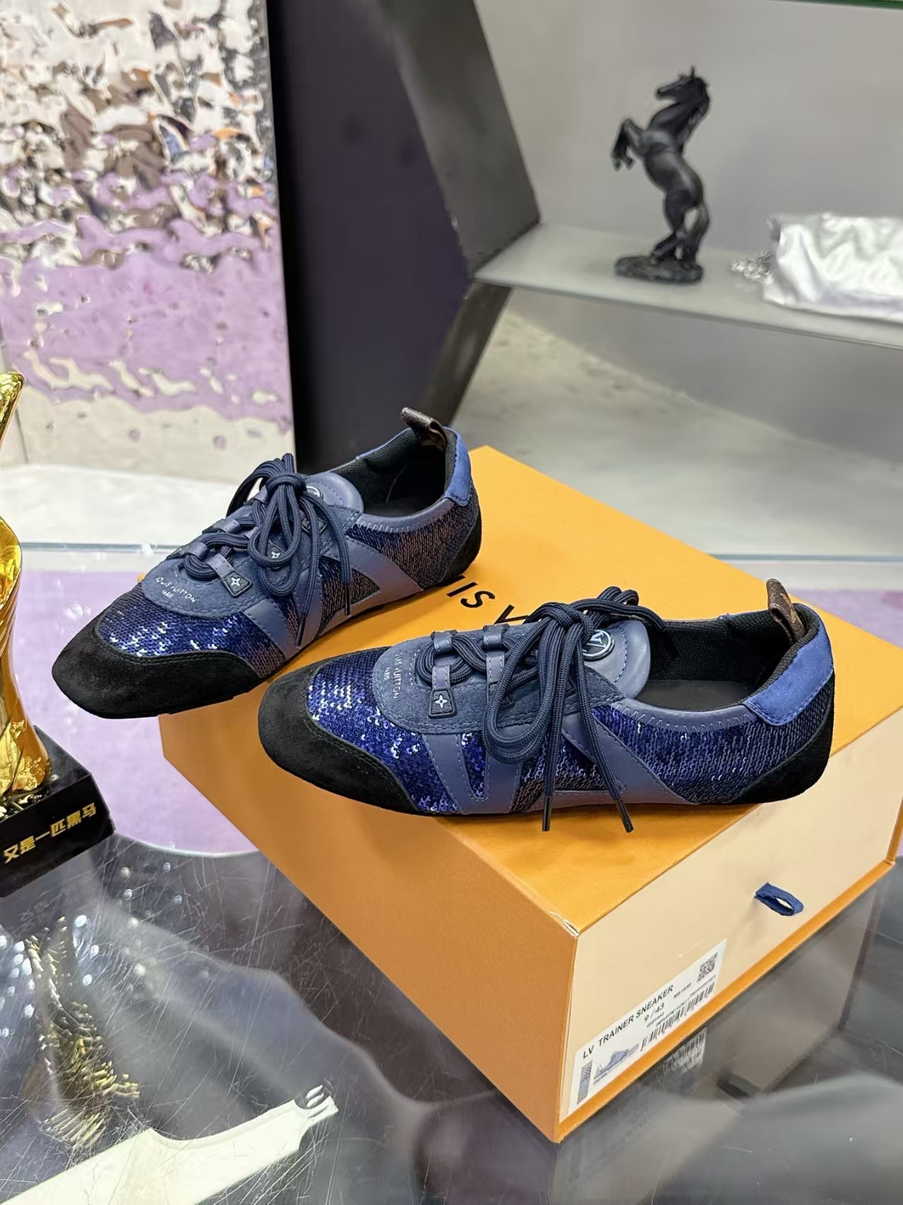 Louis Vuitton Sneakerina Flats in Black & Blue