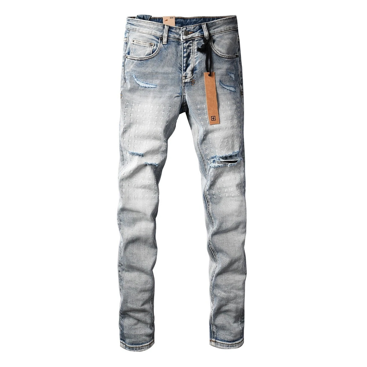 KSUBI jeans high street Repair Low Rise Skinny Denim paint ripped jeans pants