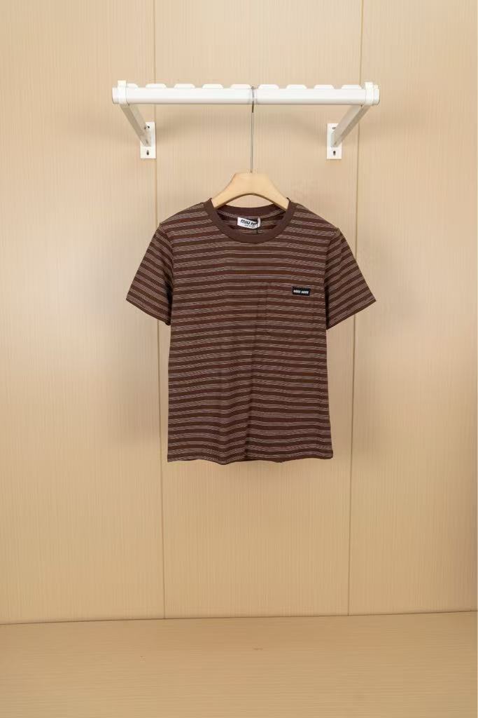 MIUMIU Women's Short-Sleeve Plain Knit T-Shirt