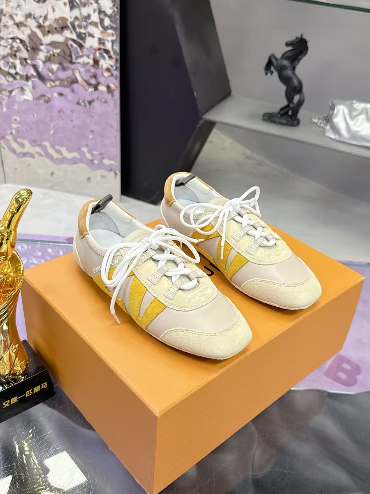 Louis Vuitton Sneakerina Flats in Beige & Yellow