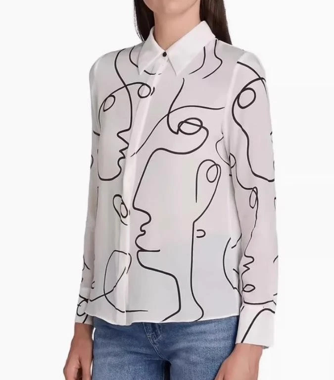 Women Alice + Olivia Floral Long Sleeve Loose Shirt Top