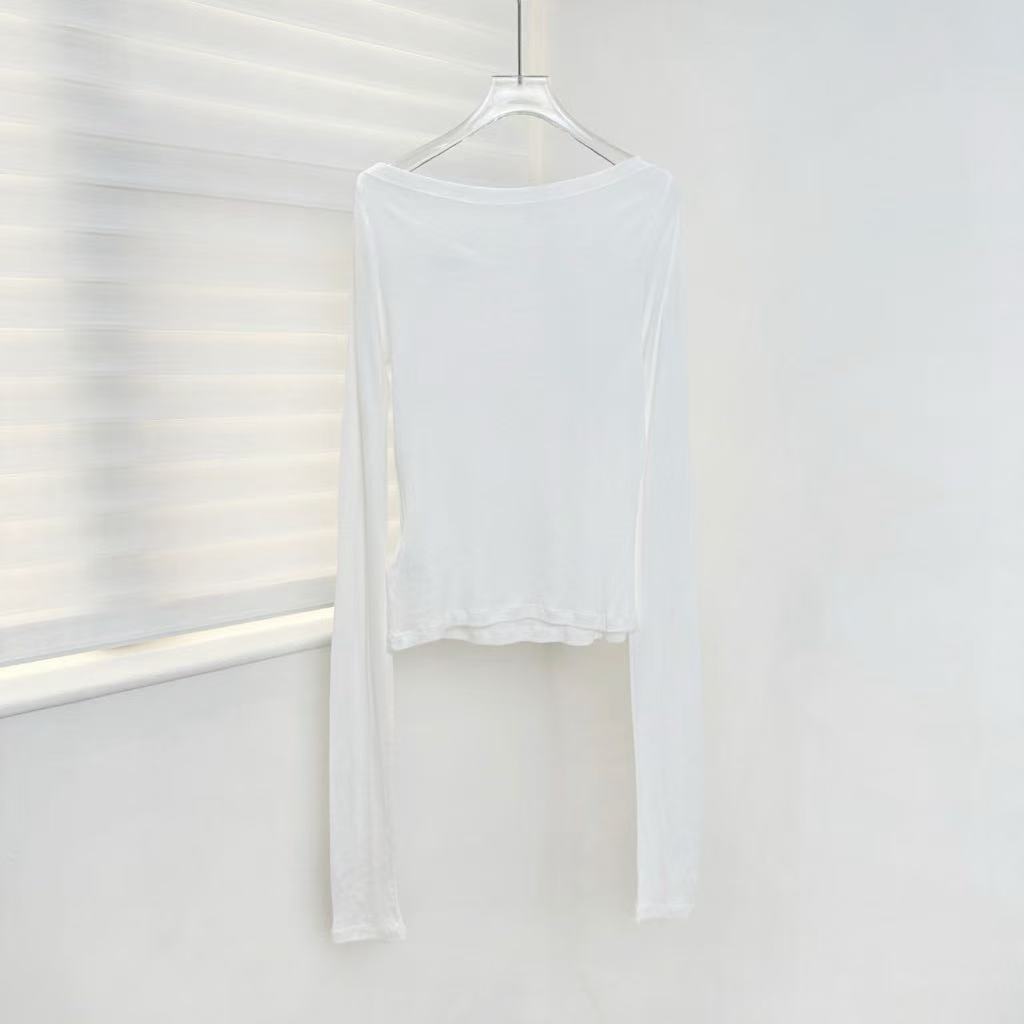 Miu Miu Ribbed Jersey Knit Top