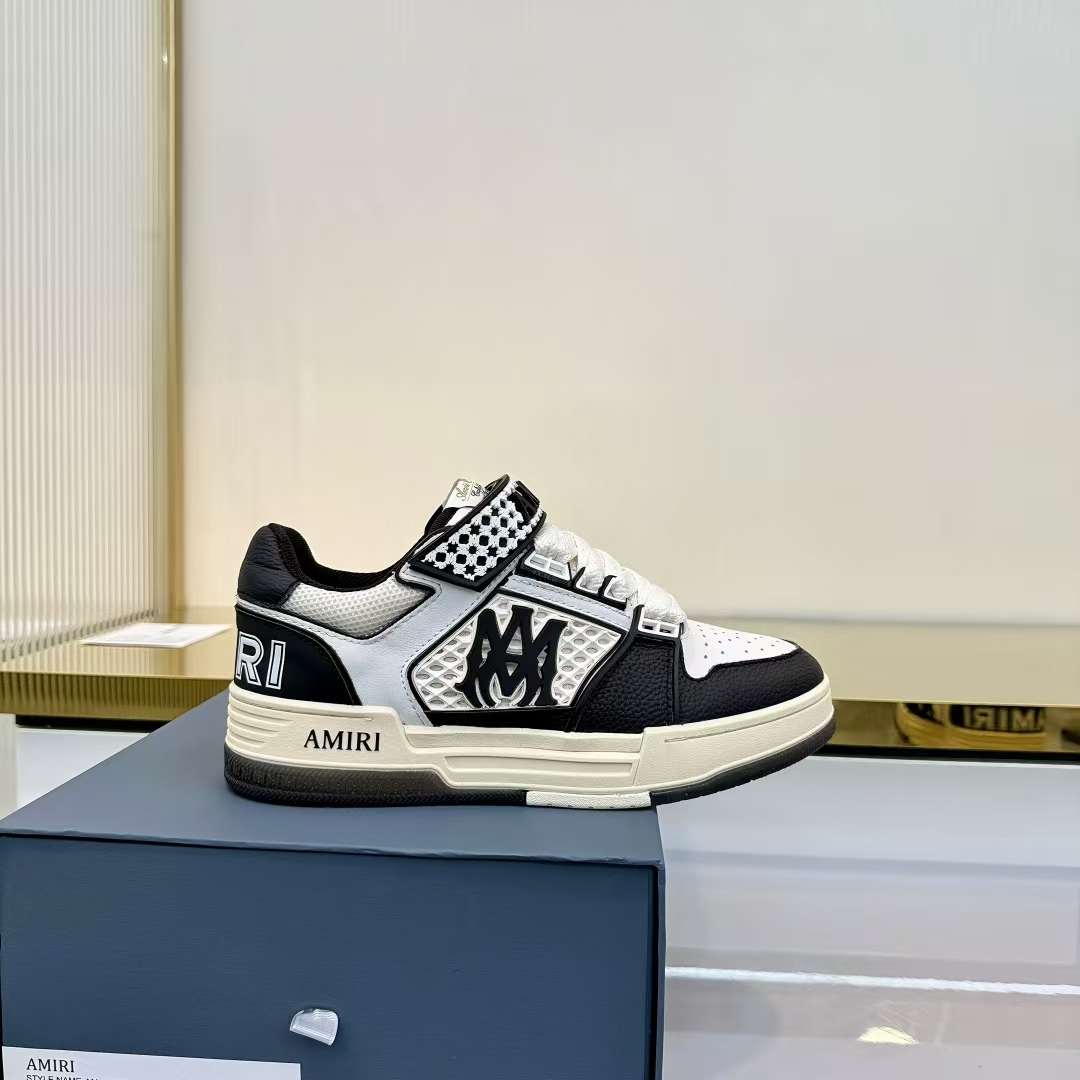 Amiri Sneaker in White & Black | Leather & Mesh Upper