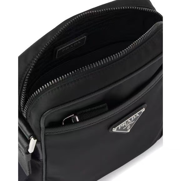 Prada Black Re-Nylon & Saffiano Leather Detachable Pouch Shoulder Bag