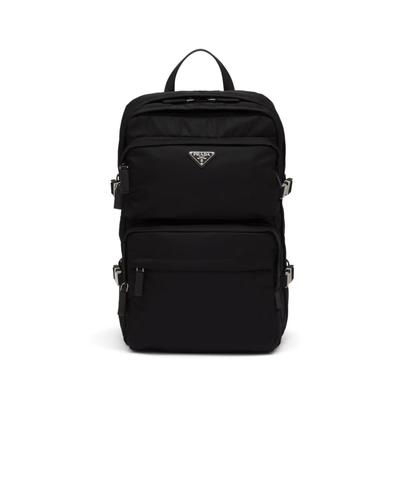 Prada Black Re-Nylon & Saffiano Leather Backpack | Technical Design & Multiple Compartments