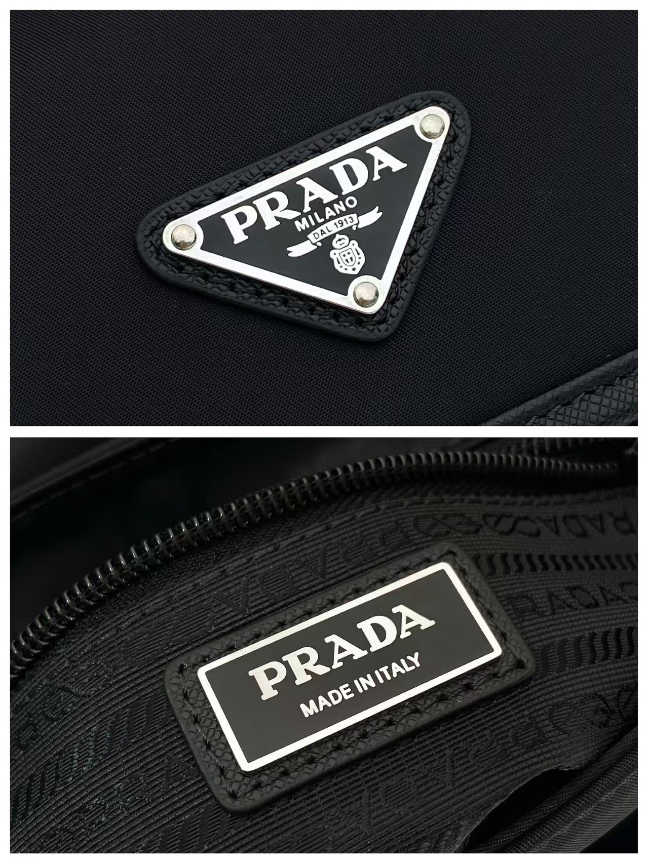 Prada Black Re-Nylon & Saffiano Leather Shoulder Bag | Compact Hybrid Design