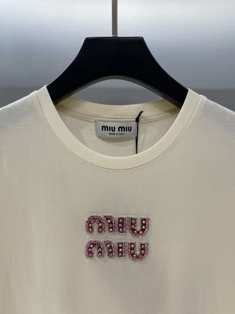 Miu Miu Plain Knit T-Shirt Short Sleeve