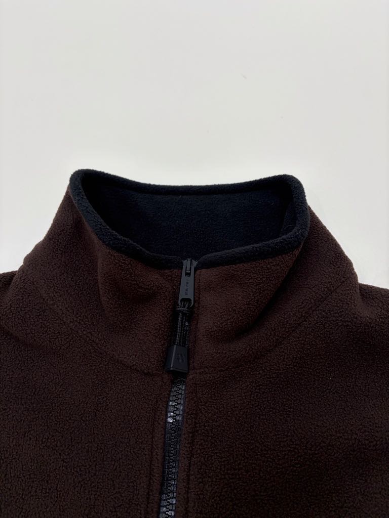 MIUMIIU woolen fleece button-down full-zip coat