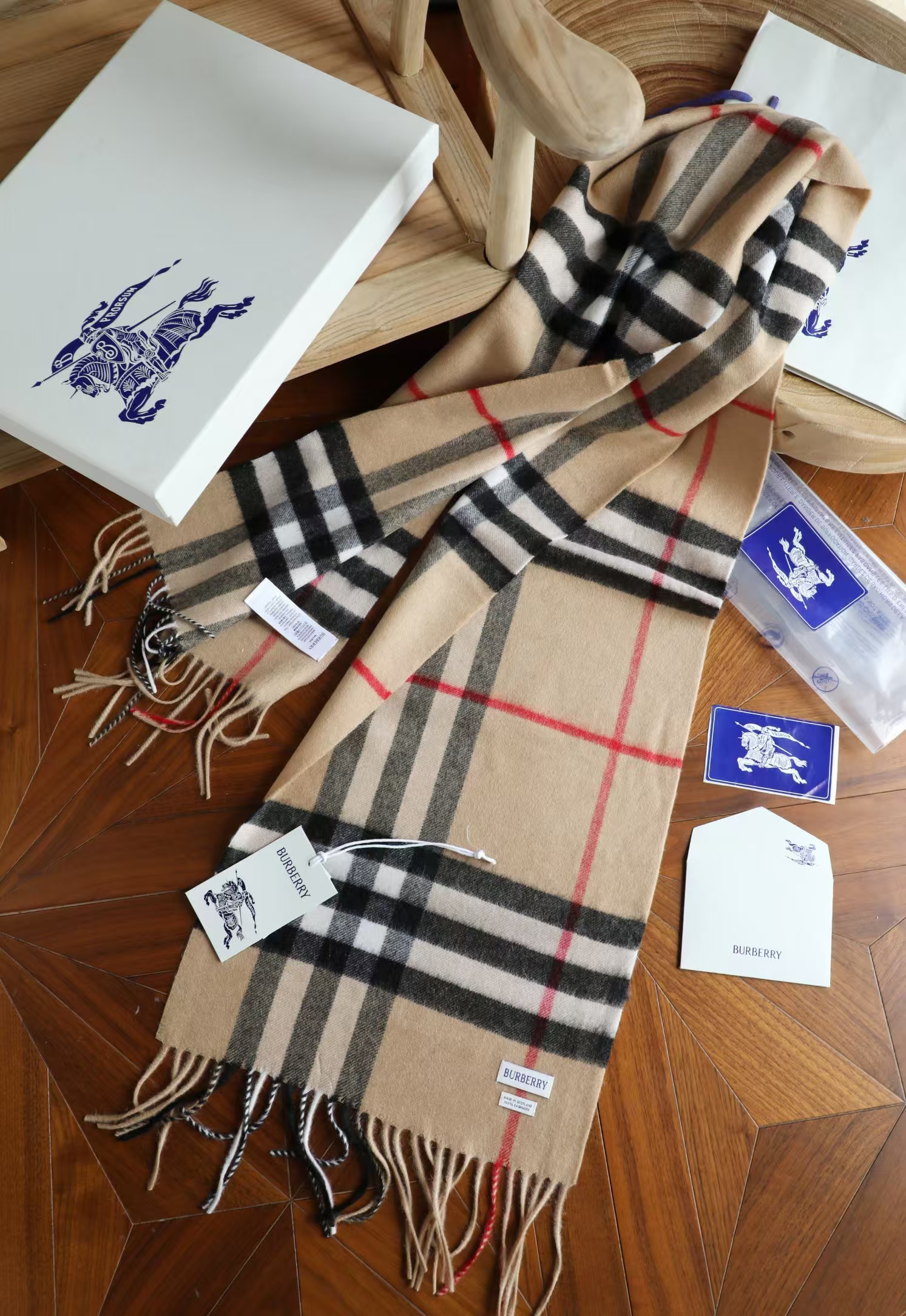 The Burberry Classic Cashmere Check Scarf