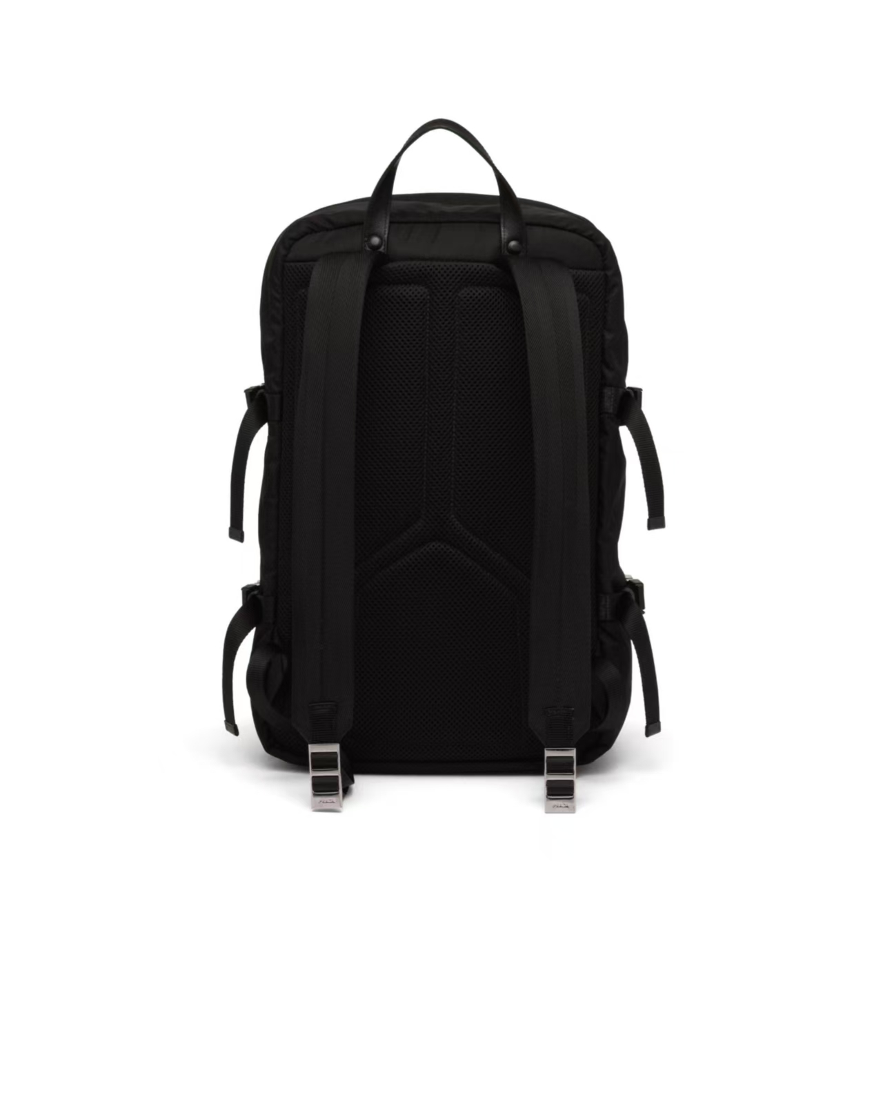 Prada Black Re-Nylon & Saffiano Leather Backpack | Technical Design & Multiple Compartments