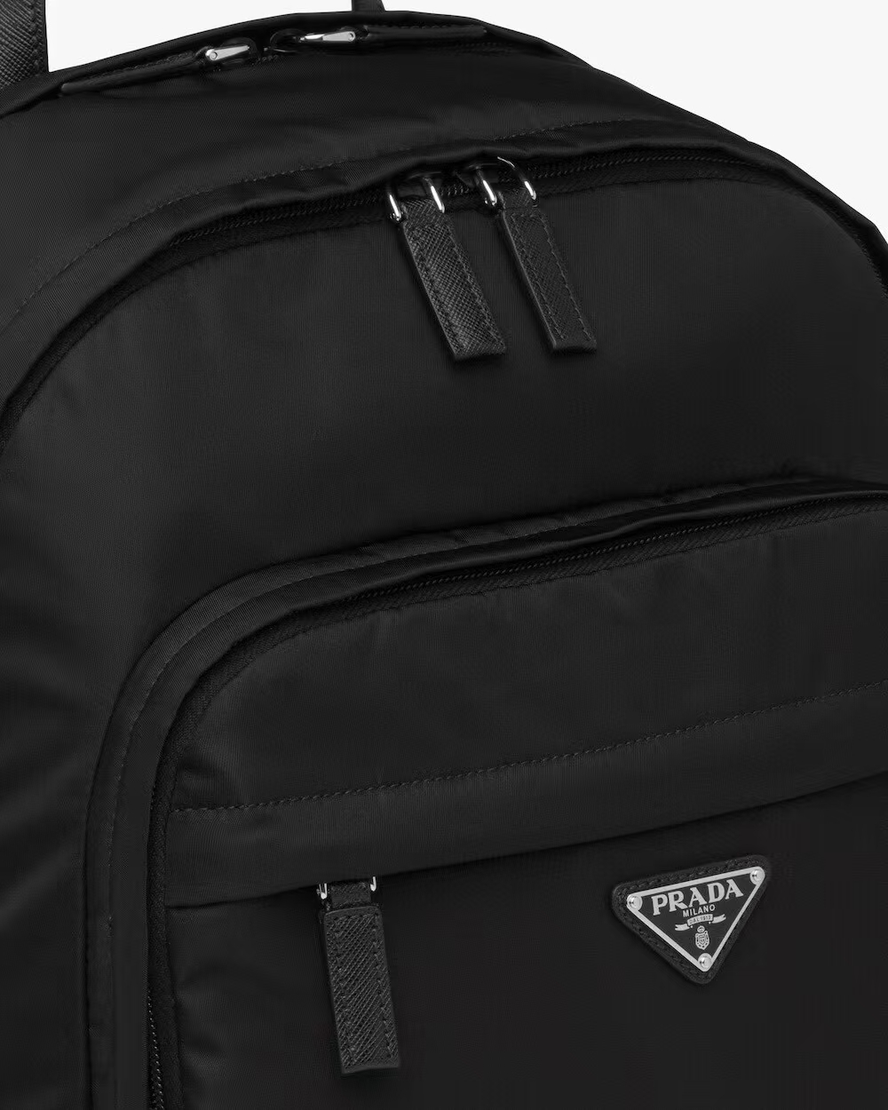 Prada Black Re-Nylon & Saffiano Leather Backpack | Technical Design & Dual Compartments