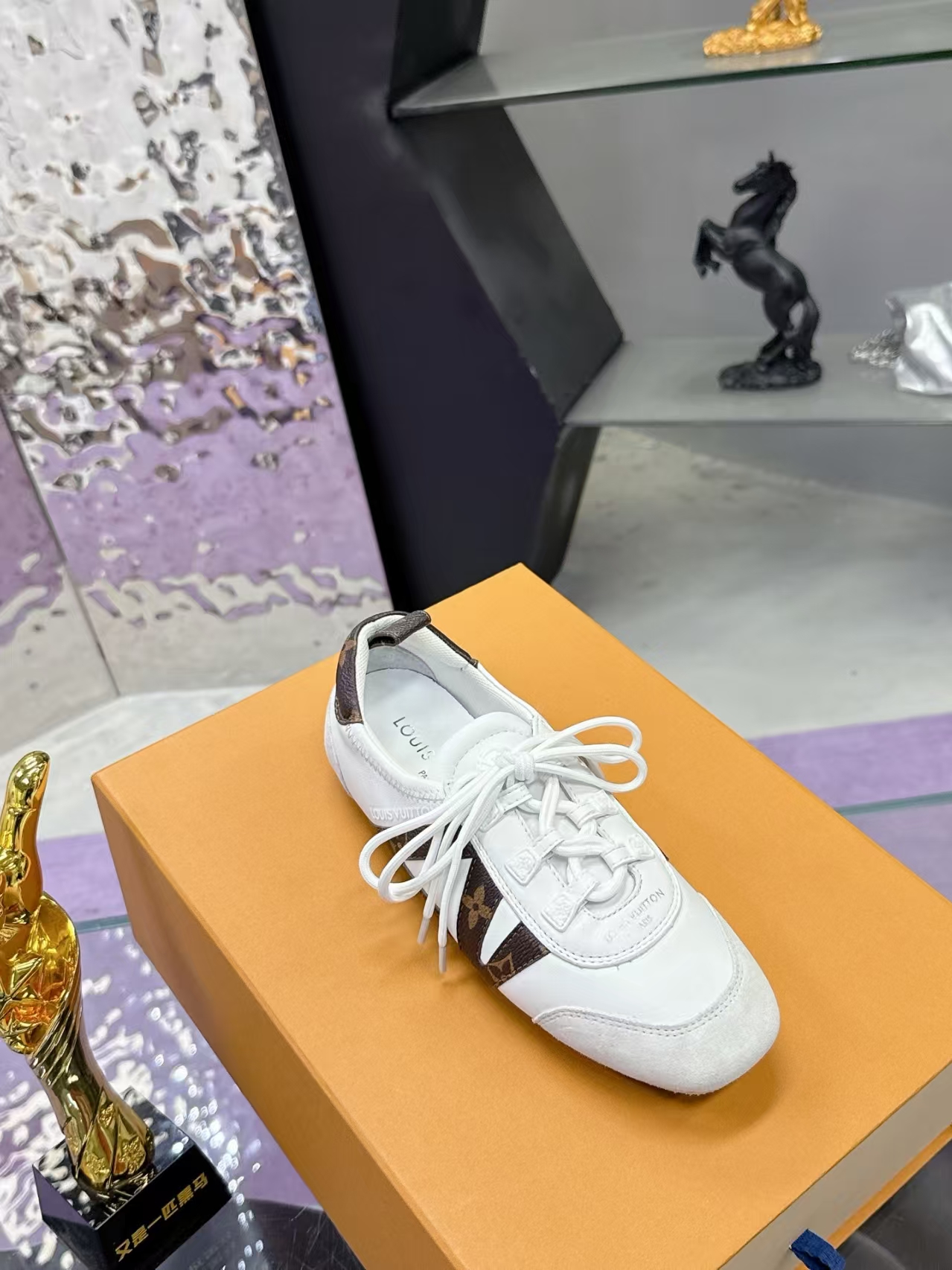 Louis Vuitton Sneakerina Flats in White & Black